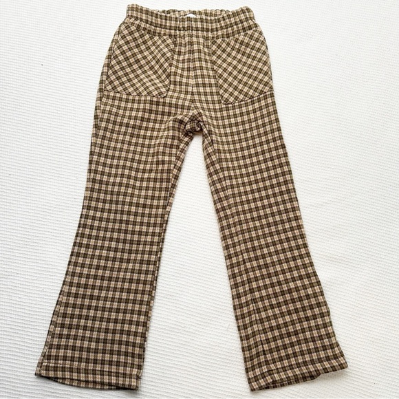 Zara Other - Zara Sz 4-5 yrs old Brown & tan Flared Plaid Leggings Checkered Pants Retro